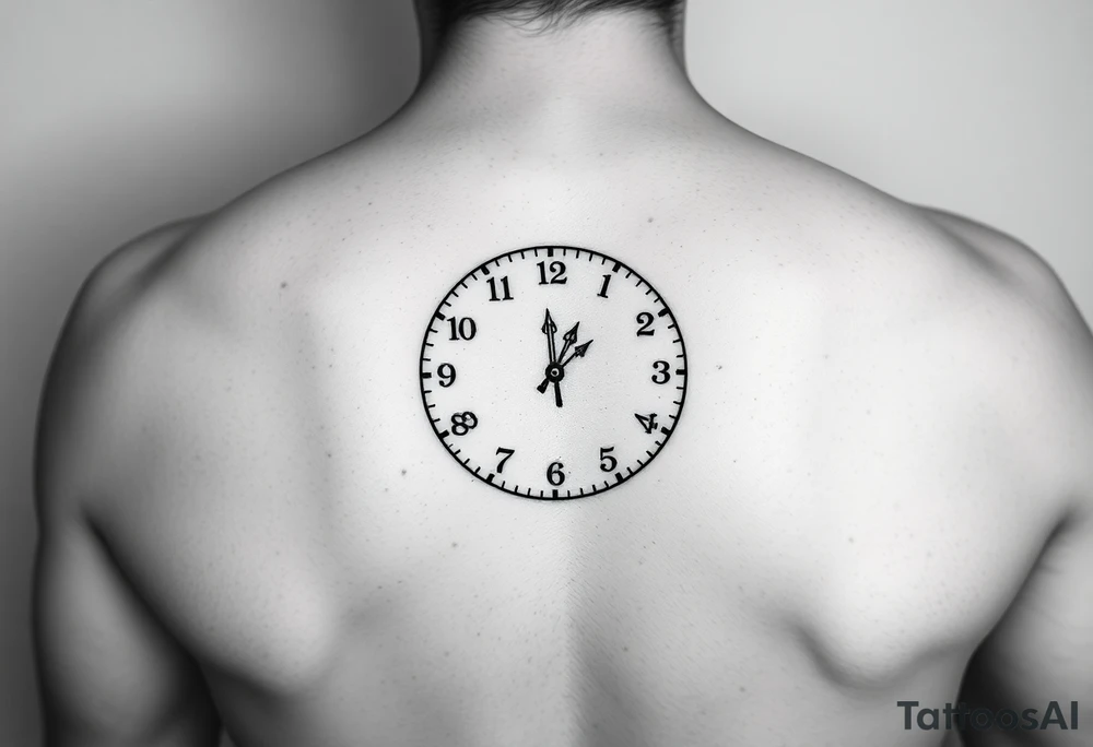 Minimalist Clock set to 03:09 tattoo idea