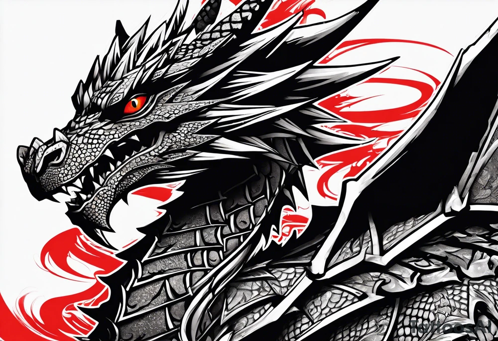 Yu-Gi-Oh red-eyes black dragon tattoo idea