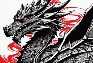Yu-Gi-Oh red-eyes black dragon tattoo idea