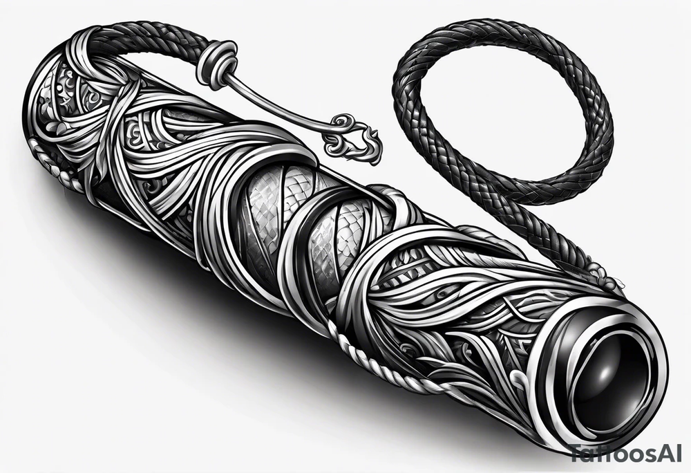 thorn whip that goes up my leg tattoo idea