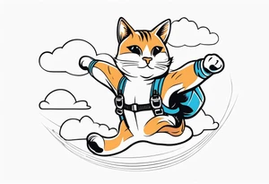 skydiving cat tattoo idea