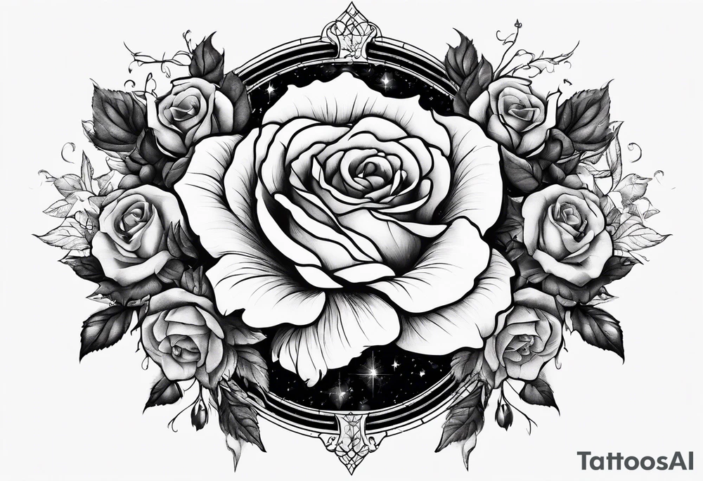 Gemini constellation made of roses tattoo idea