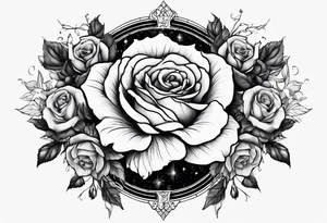 Gemini constellation made of roses tattoo idea