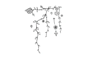 Ivy. Vines with wiccan symbols and zodiac signs tattoo idea