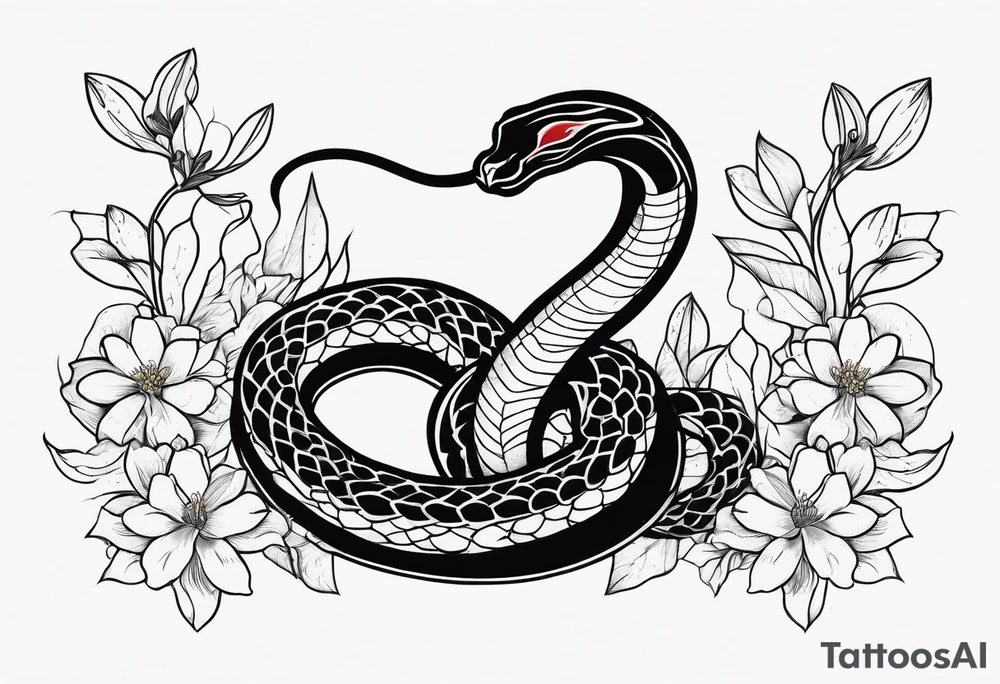 Cobra and flowers tattoo idea