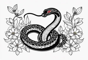 Cobra and flowers tattoo idea
