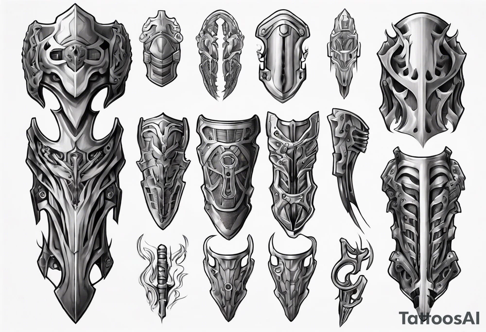 Leg armor tattoo idea
