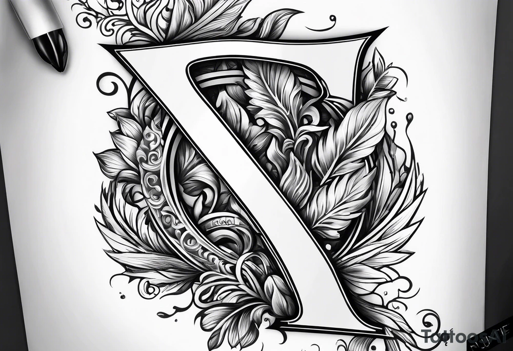 Capital letter Y followed by the Roman date June 1 tattoo idea