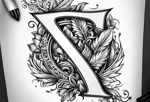 Capital letter Y followed by the Roman date June 1 tattoo idea