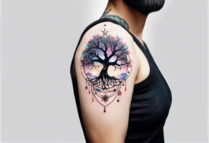 Constellation, tree , snowflake tattoo idea