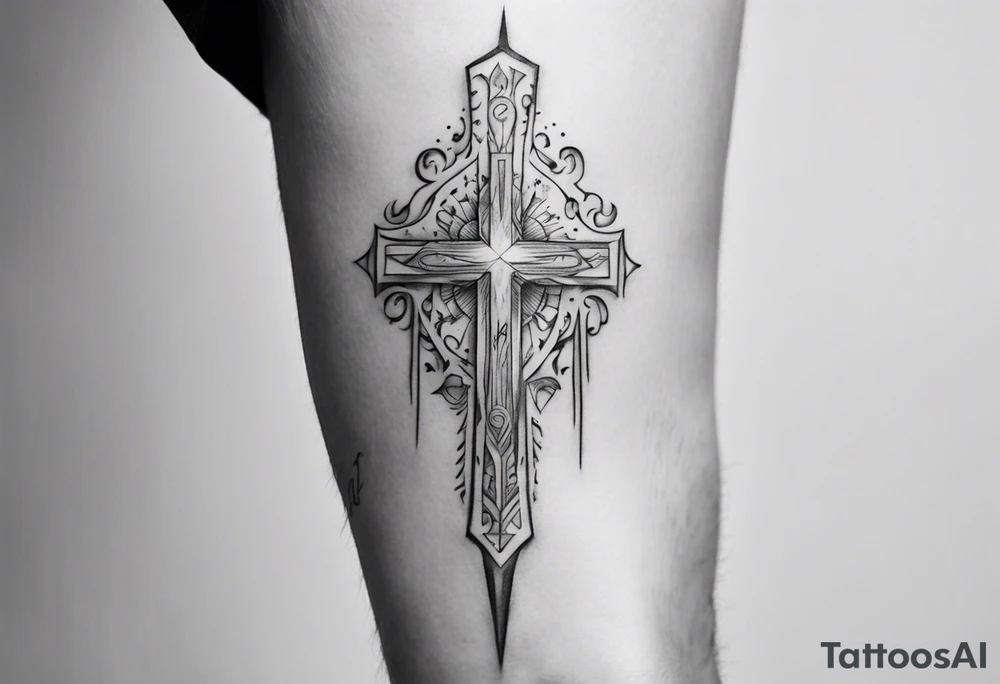 Horizontal inner bicep tattoo. “walk by faith, not by sight” modern tattoo tattoo idea