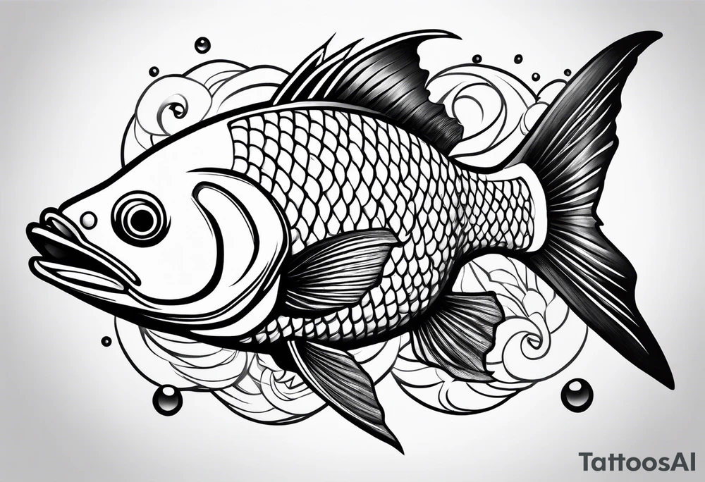 japanese coyfish  from above tattoo idea
