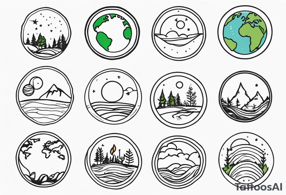 SUPER SIMPLE EARTH DAY FLASH TATTOOS tattoo idea