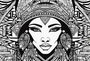 african, cultural, animal tattoo, abstract tattoo idea