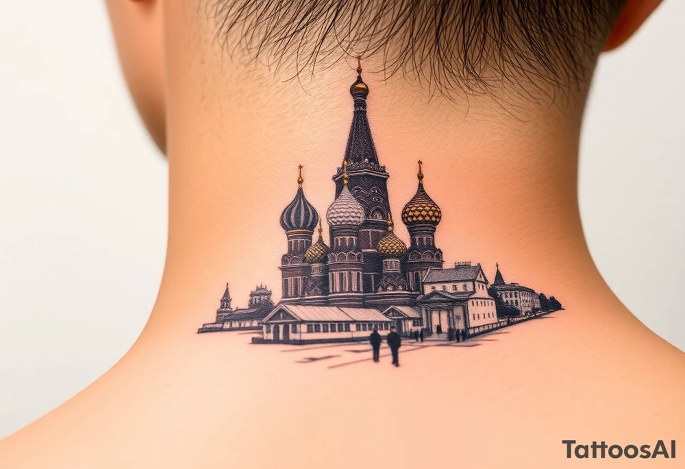 The Kremlin or St. Basil's Cathedral scene tattoo idea