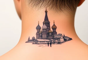 The Kremlin or St. Basil's Cathedral scene tattoo idea