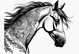 Line tattoo of a horse tattoo idea