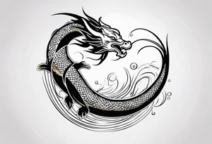 I want a dragon tattoo In gold and black for the story of koi fish tattoo tattoo idea