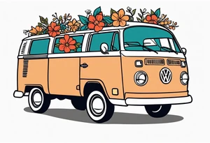 vw van
vintage flowers
old school vintage simple traditional design 



bold color simple tattoo idea