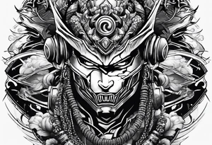 Angry Male Modern robot ninja tattoo idea