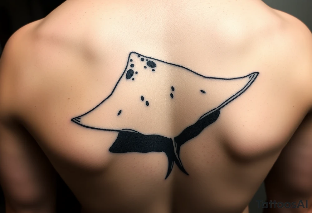 sting ray tattoo with shadow underneath tattoo idea