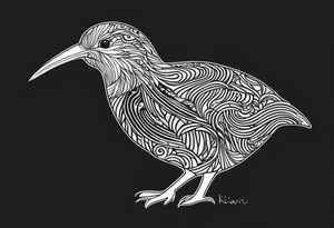 Kiwi bird from New Zealand. Doing something cool tattoo idea