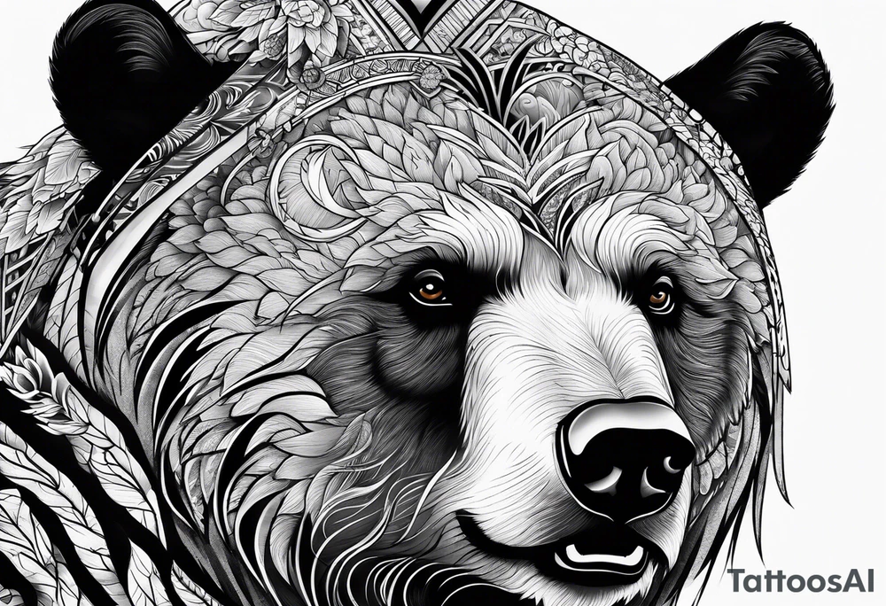Japanese bear tattoo idea