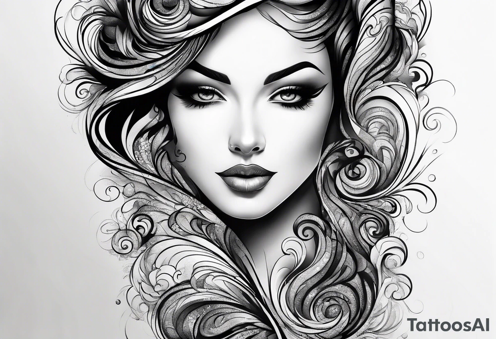 Swirls of black ink covering fingers and forearm tattoo idea