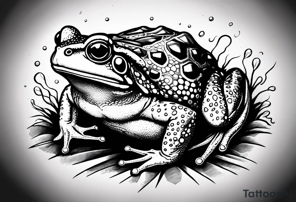 A toad in a thunderstorm tattoo idea