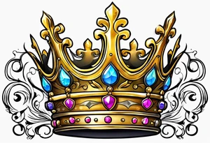 queen's golden crown tattoo idea