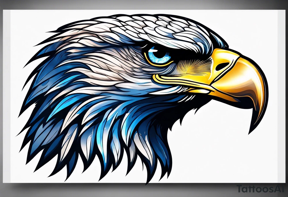 blue eyed eagle tattoo idea