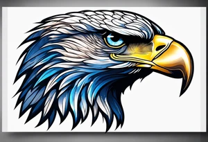 blue eyed eagle tattoo idea