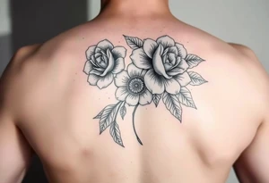 Floral tattoo showing the dissonance between a people pleaser and a rebel tattoo idea