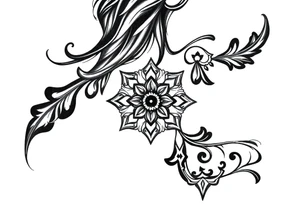 mytical shaman and witch ancient ornament with rhyme tattoo idea