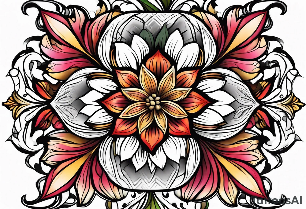 flower, cross tattoo idea