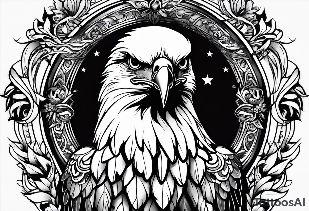 Eagle and a White Dove face to face tattoo idea