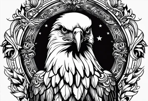 Eagle and a White Dove face to face tattoo idea