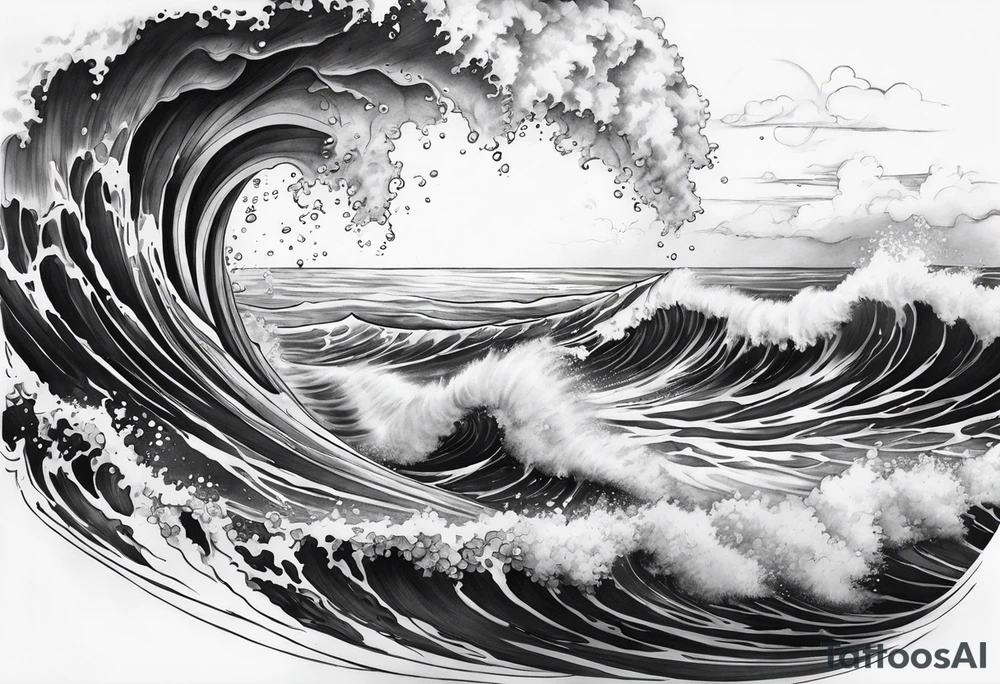 an half sleeve for my lower left leg that is completely rough ocean water tattoo idea