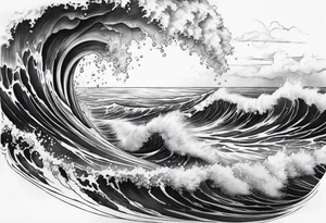 an half sleeve for my lower left leg that is completely rough ocean water tattoo idea