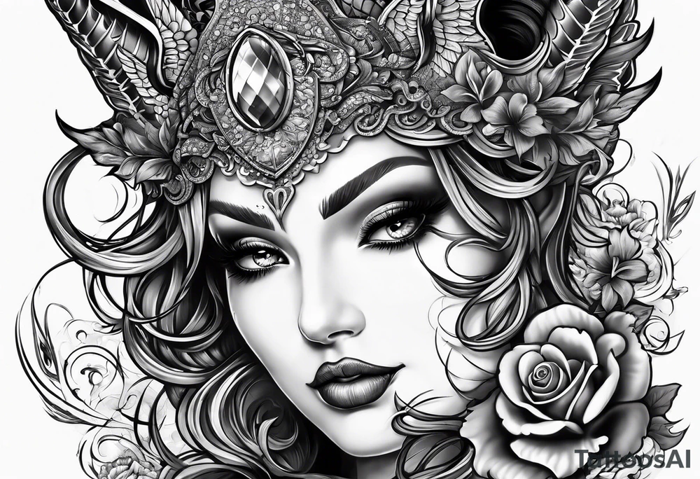 angelish devil tattoo idea