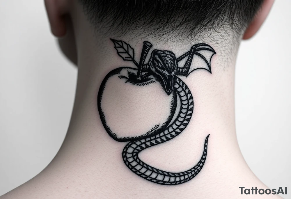 Apple and snake good and evil light and dark god and the devil tattoo idea