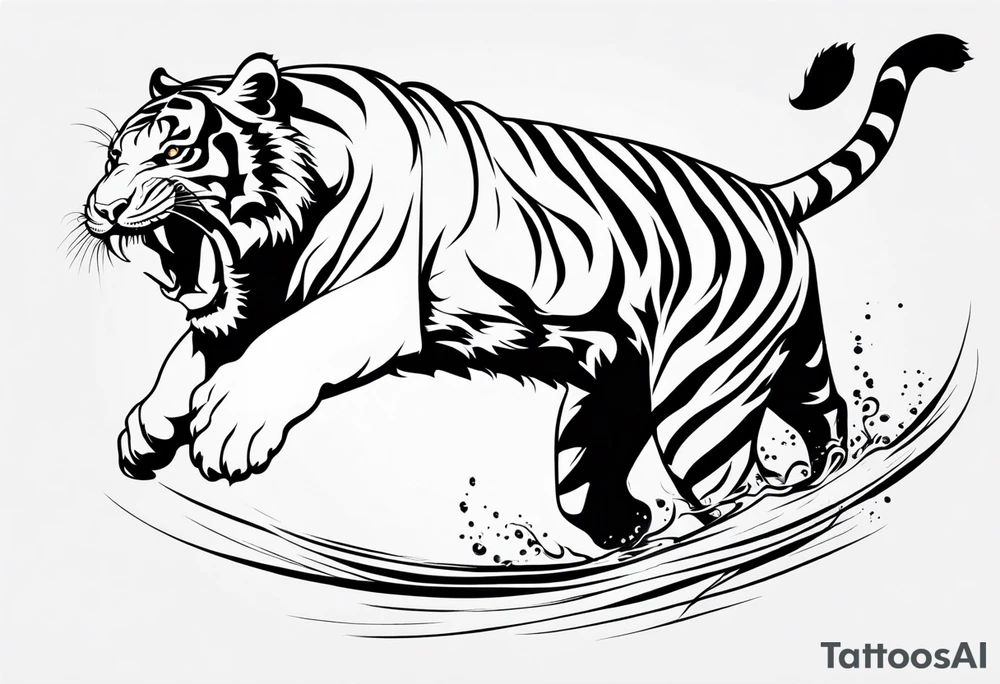 tiger leaping tattoo idea