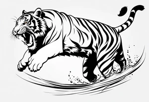 tiger leaping tattoo idea