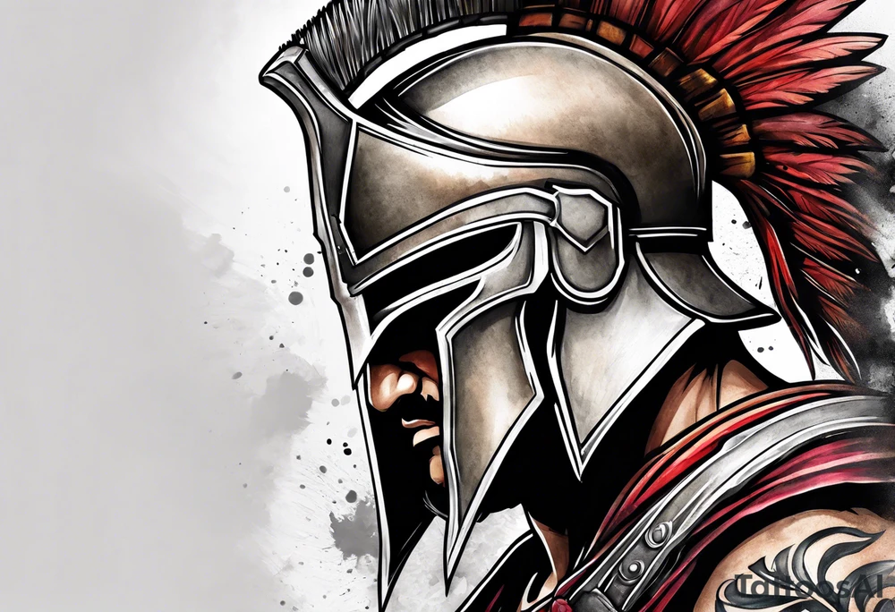 Faceless Spartan warrior tattoo idea