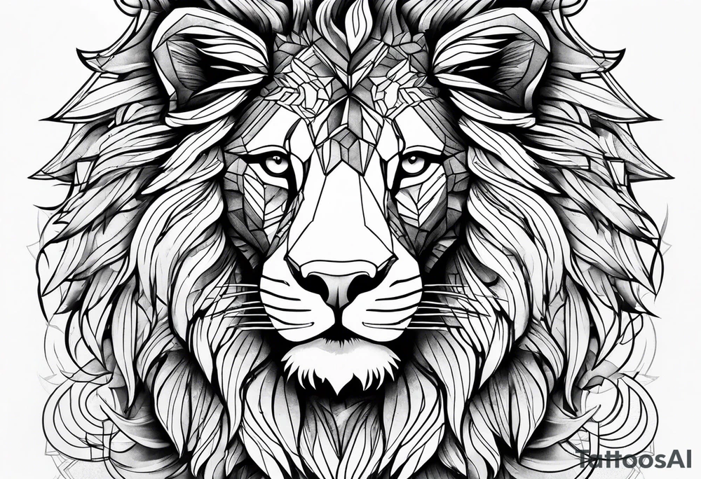 geometric lion tattoo tattoo idea