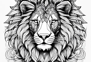 geometric lion tattoo tattoo idea