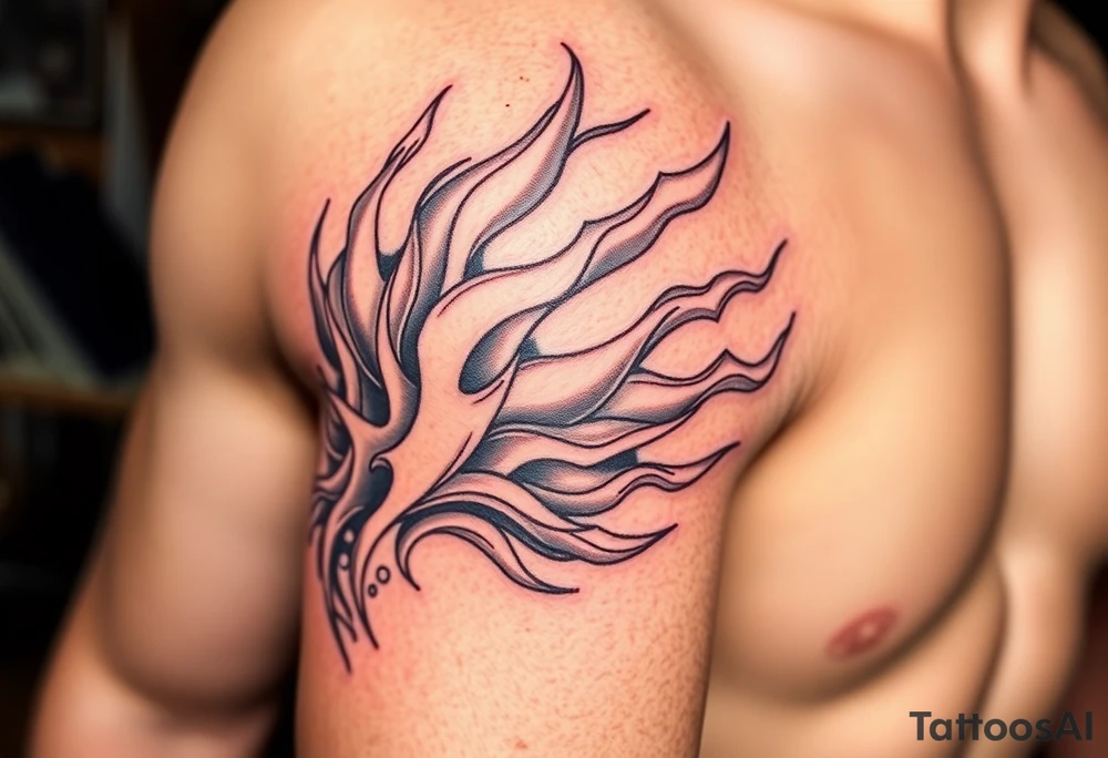 huge and large powerfull flames tattoo idea