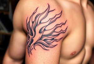 huge and large powerfull flames tattoo idea