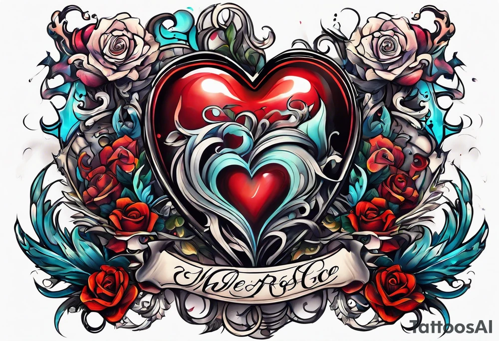 Confusion chaos heart tattoo idea