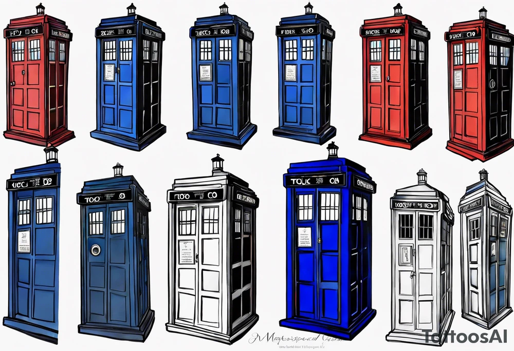 A closed diary that looks like the tardis. tattoo idea
